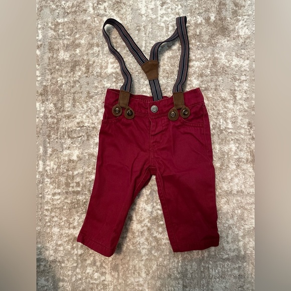 Carter's Other - Carter's Red Baby pants with suspenders size 6M